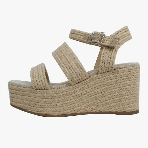 SODO Beige Wedge Sandals - Picture 1 of 5